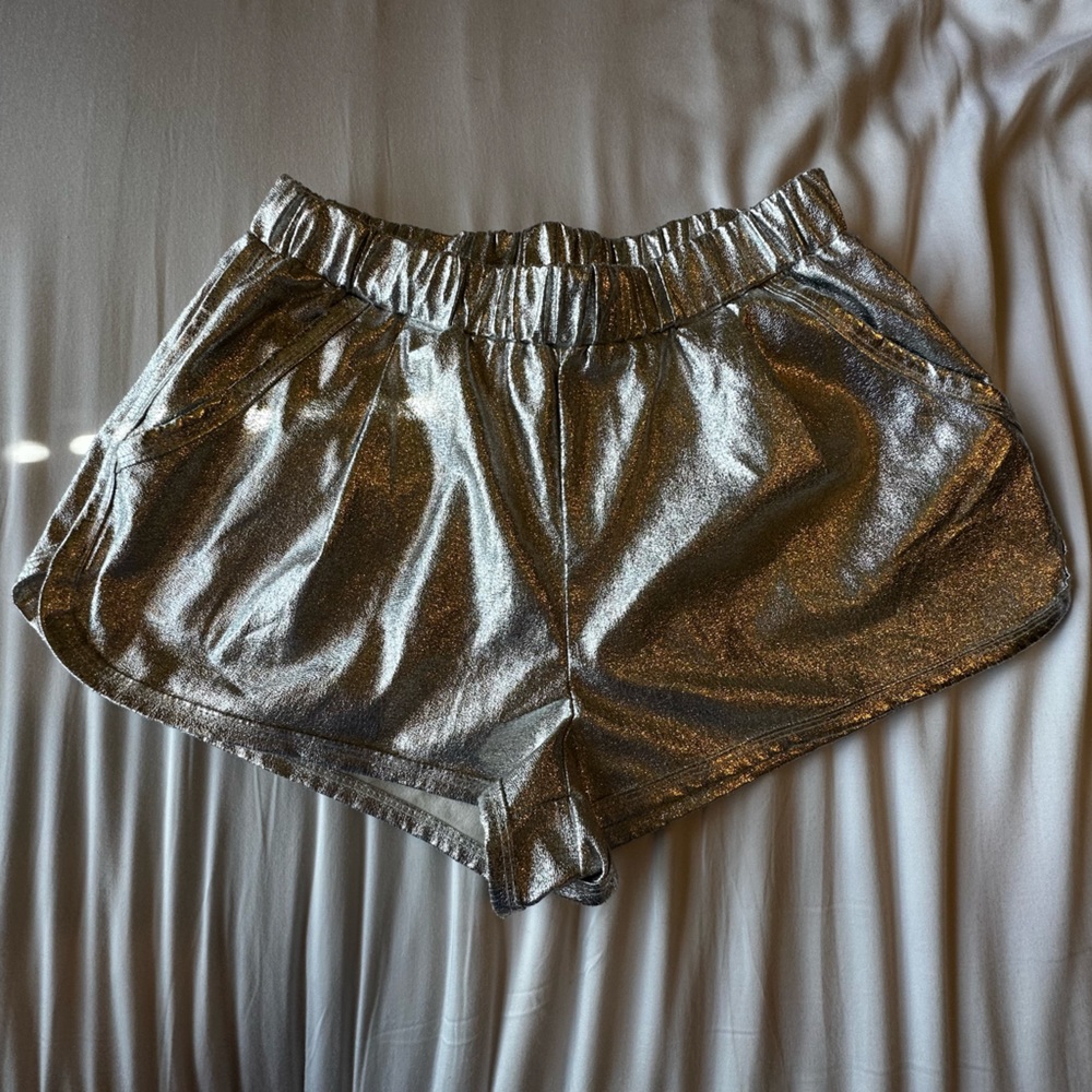 Bear Dance Grey Metallic Shorts